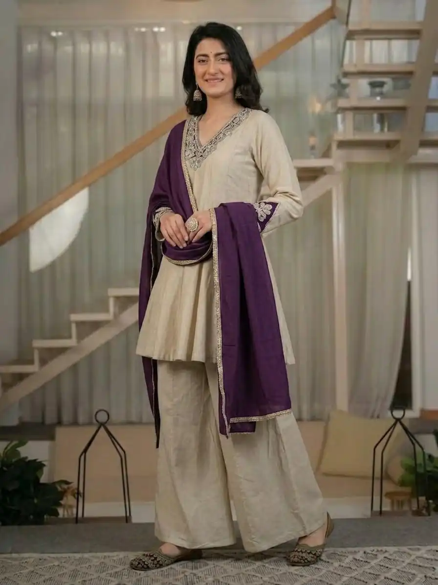 NF 1290 Cream Roman Silk Salwar Suit with Embroidery Work & Sequins Work. Now at just ₹2049. Delivery 4-6 Working Days. Shop now. | Jump Suits, Salwar suit, Designer Suits, Casual Suits, Creative suits, Palazzo Suits, Party Wear Suits, Patiala Suits, Straight Suits