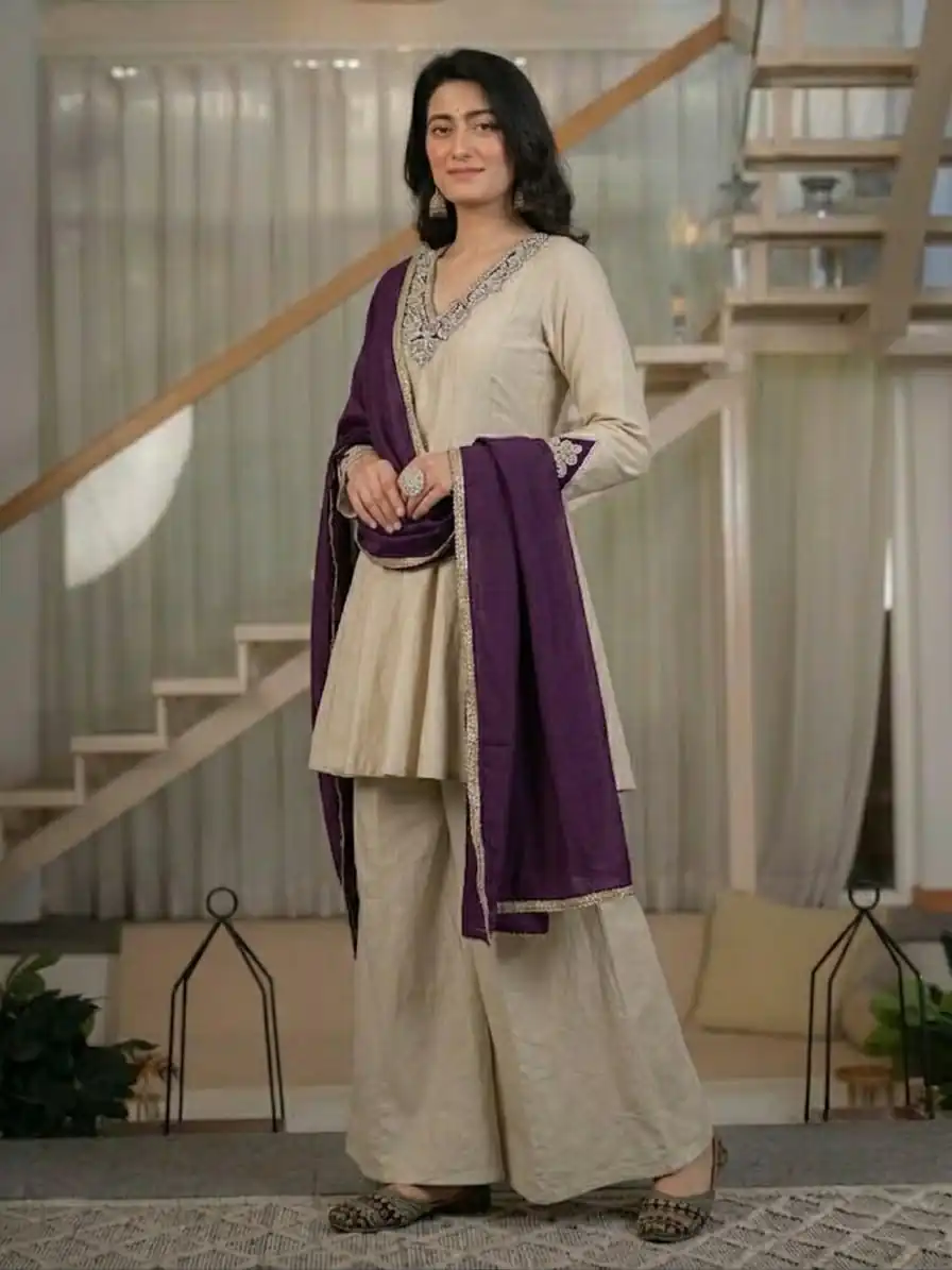 NF 1290 Cream Roman Silk Salwar Suit with Embroidery Work & Sequins Work. Now at just ₹2049. Delivery 4-6 Working Days. Shop now. | Jump Suits, Salwar suit, Designer Suits, Casual Suits, Creative suits, Palazzo Suits, Party Wear Suits, Patiala Suits, Straight Suits
