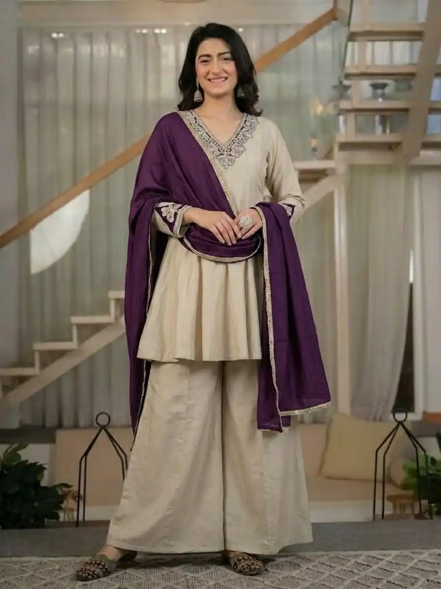 NF 1290 Cream Roman Silk Salwar Suit with Embroidery Work & Sequins Work. Now at just ₹2049. Delivery 4-6 Working Days. Shop now. | Jump Suits, Salwar suit, Designer Suits, Casual Suits, Creative suits, Palazzo Suits, Party Wear Suits, Patiala Suits, Straight Suits