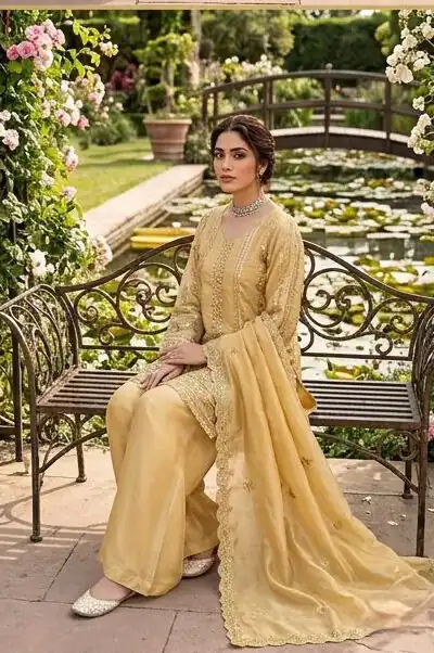 KD 1583 Golden | Golden Zimmy Silk Salwar Suit with Sequins Work. Special Price ₹1699. Delivery 4-6 Working Days. Shop now. | Jump Suits, Salwar suit, Designer Suits, Casual Suits, Creative suits, Palazzo Suits, Party Wear Suits, Patiala Suits, Straight Suits