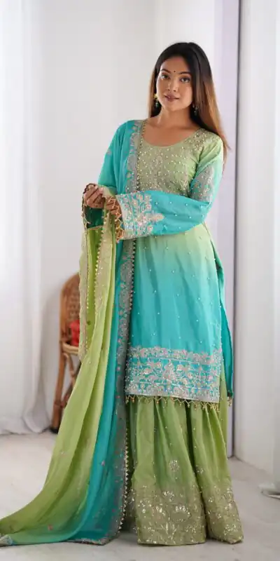 SP 01 Green Color Chinon Silk Designer Work Salwar Suit in Get it for ₹2499. Delivery 4-6 Working Days. Best Online Shop now. | Jump Suits, Salwar suit, Designer Suits, Casual Suits, Creative suits, Palazzo Suits, Party Wear Suits, Patiala Suits, Straight Suits