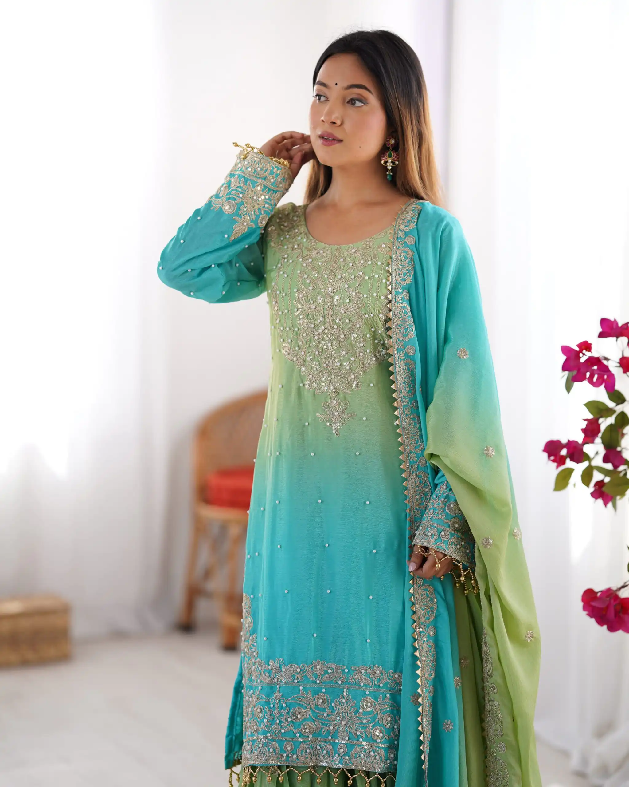 SP 01 Green Color Chinon Silk Designer Work Salwar Suit in Get it for ₹2499. Delivery 4-6 Working Days. Best Online Shop now. | Jump Suits, Salwar suit, Designer Suits, Casual Suits, Creative suits, Palazzo Suits, Party Wear Suits, Patiala Suits, Straight Suits