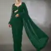 DF 3474 Green Faux Georgette Saree Perfect for Wedding, Party, Bridal Wear, Baisakhi, Raksha Bandhan –. Introductory Price ₹1799. Delivery 4-6 Workin | Sarees, Bollywood Sarees, Creative Sarees, Designer Sarees, Embroidered Sarees, Ethnic Saree, Modern Digital sarees, Party Wear Sarees