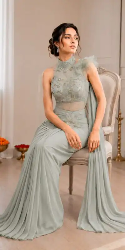 BB 82 Grey | Crep Silk Saree with Sequins Work & Embroidery Work. Special Price ₹1899. Delivery 4-6 Working Days. Shop now. | Sarees, Bollywood Sarees, Creative Sarees, Designer Sarees, Embroidered Sarees, Ethnic Saree, Modern Digital sarees, Party Wear Sarees