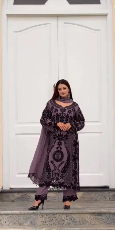 SRK 5364 Lavender Faux Georgette Salwar Suit erfect for Wedding, Party, Mehendi, Pongal, Reception – . Available at ₹2449 only. Delivery 4-6 Working Days | Jump Suits, Salwar suit, Designer Suits, Casual Suits, Creative suits, Palazzo Suits, Party Wear Suits, Patiala Suits, Straight Suits