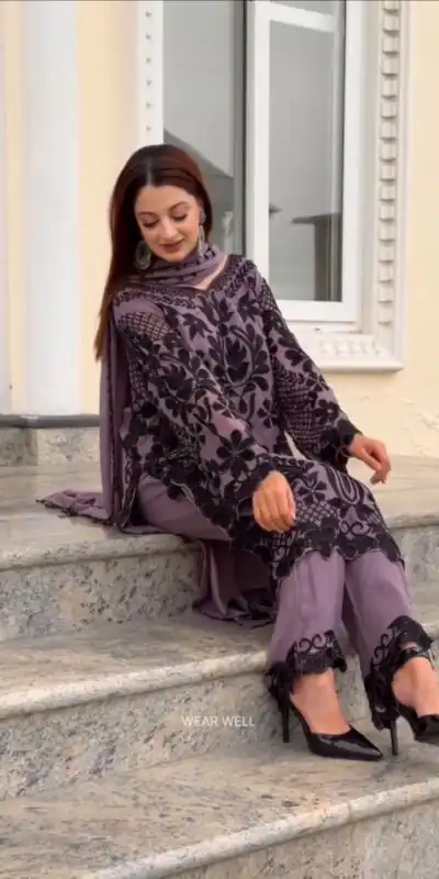 SRK 5364 Lavender Faux Georgette Salwar Suit erfect for Wedding, Party, Mehendi, Pongal, Reception – . Available at ₹2449 only. Delivery 4-6 Working Days | Jump Suits, Salwar suit, Designer Suits, Casual Suits, Creative suits, Palazzo Suits, Party Wear Suits, Patiala Suits, Straight Suits