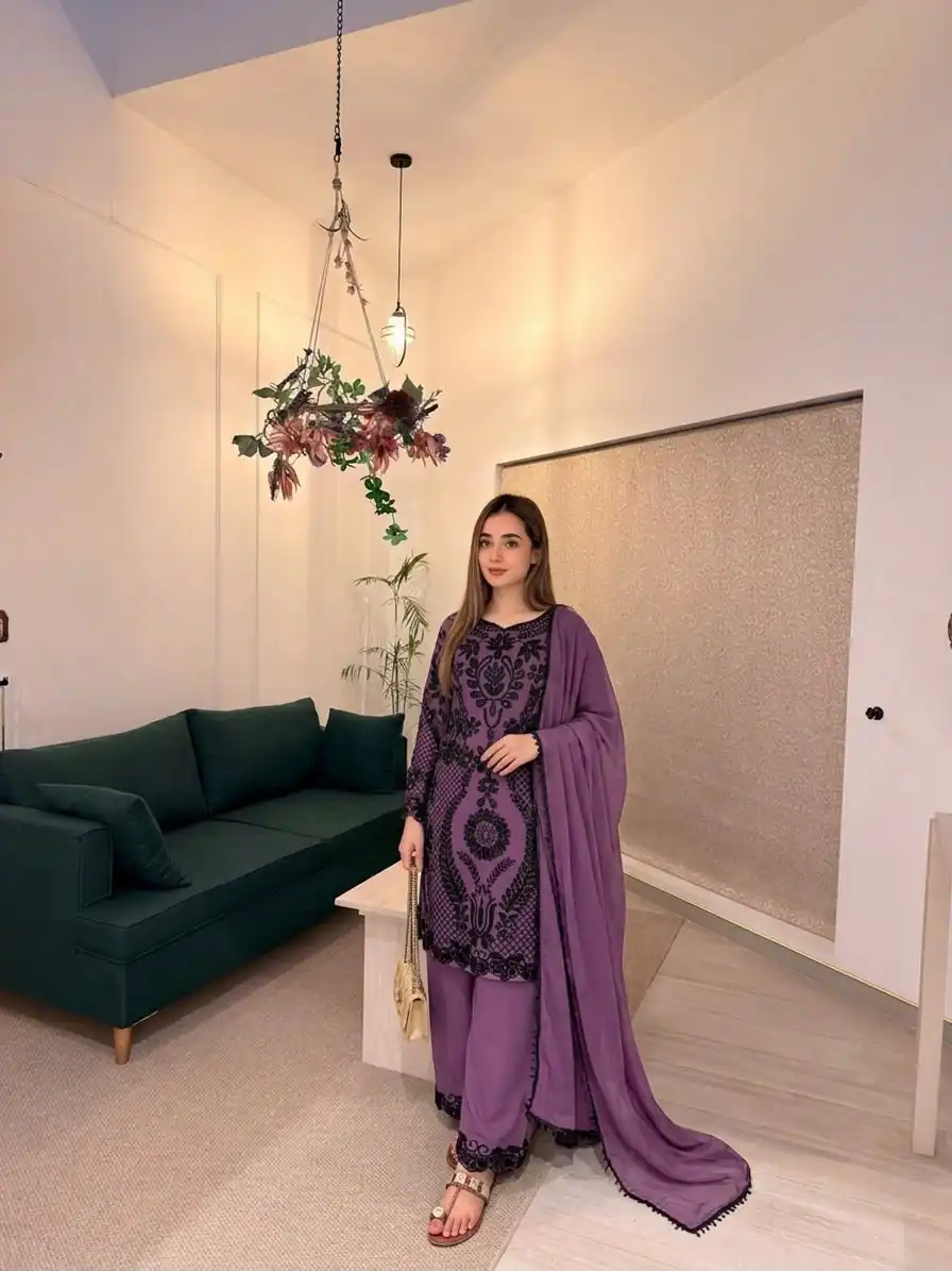 SRK 5364 Lavender Faux Georgette Salwar Suit erfect for Wedding, Party, Mehendi, Pongal, Reception – . Available at ₹2449 only. Delivery 4-6 Working Days | Jump Suits, Salwar suit, Designer Suits, Casual Suits, Creative suits, Palazzo Suits, Party Wear Suits, Patiala Suits, Straight Suits