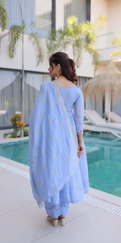 KA 1239 Lavender Roman Silk Gown Perfect for Wedding, Party, Reception, Karwa Chauth, Baby Shower – . Now at just ₹2599. Delivery 4-6 Working Days. Shop | Gowns, Bollywood Gowns, Creative Gowns, Designer Gowns, Embroidered Gowns, Party Wear Gowns, Casual Suits