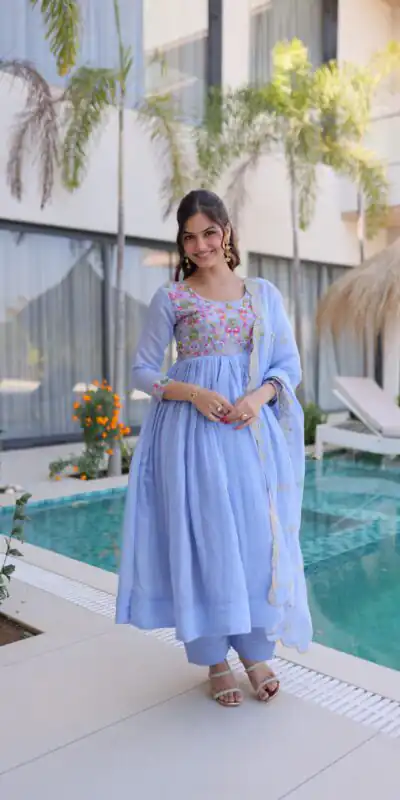 KA 1239 Lavender Roman Silk Gown Perfect for Wedding, Party, Reception, Karwa Chauth, Baby Shower – . Now at just ₹2599. Delivery 4-6 Working Days. Shop | Gowns, Bollywood Gowns, Creative Gowns, Designer Gowns, Embroidered Gowns, Party Wear Gowns, Casual Suits