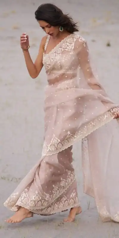 JR 650 in Off White Tabby Organza Sequins Work & Embroidery Work Saree . Available at ₹1899 only. Delivery 4-6 Working Days. Shop now. | Sarees, Bollywood Sarees, Creative Sarees, Designer Sarees, Embroidered Sarees, Ethnic Saree, Modern Digital sarees, Party Wear Sarees