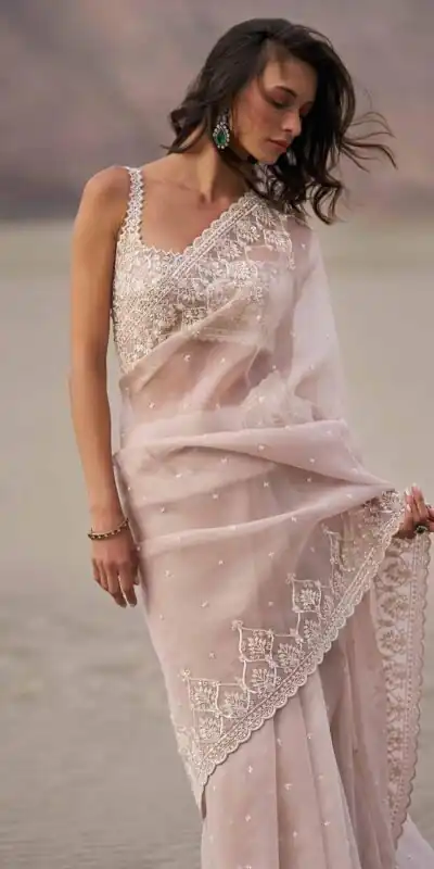 JR 650 in Off White Tabby Organza Sequins Work & Embroidery Work Saree . Available at ₹1899 only. Delivery 4-6 Working Days. Shop now. | Sarees, Bollywood Sarees, Creative Sarees, Designer Sarees, Embroidered Sarees, Ethnic Saree, Modern Digital sarees, Party Wear Sarees