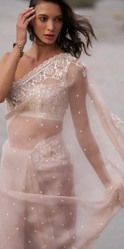 JR 650 in Off White Tabby Organza Sequins Work & Embroidery Work Saree . Available at ₹1899 only. Delivery 4-6 Working Days. Shop now. | Sarees, Bollywood Sarees, Creative Sarees, Designer Sarees, Embroidered Sarees, Ethnic Saree, Modern Digital sarees, Party Wear Sarees