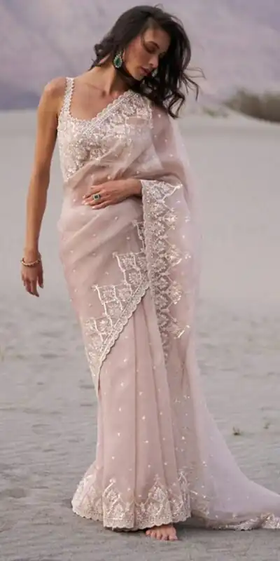 JR 650 in Off White Tabby Organza Sequins Work & Embroidery Work Saree . Available at ₹1899 only. Delivery 4-6 Working Days. Shop now. | Sarees, Bollywood Sarees, Creative Sarees, Designer Sarees, Embroidered Sarees, Ethnic Saree, Modern Digital sarees, Party Wear Sarees