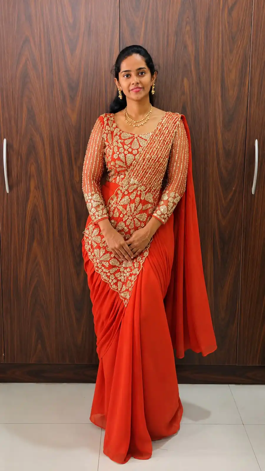 ST 1201 Orange in Faux Georgette Zari Work & Embroidery Work Saree. Special Price ₹1899. Delivery 4-6 Working Days. Shop now. | Sarees, Bollywood Sarees, Creative Sarees, Designer Sarees, Embroidered Sarees, Ethnic Saree, Modern Digital sarees, Party Wear Sarees