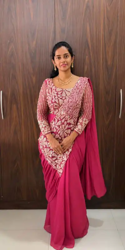 ST 1201 Pink in Faux Georgette Zari Work & Embroidery Work Saree. Special Price ₹1899. Delivery 4-6 Working Days. Shop now. | Sarees, Bollywood Sarees, Creative Sarees, Designer Sarees, Embroidered Sarees, Ethnic Saree, Modern Digital sarees, Party Wear Sarees