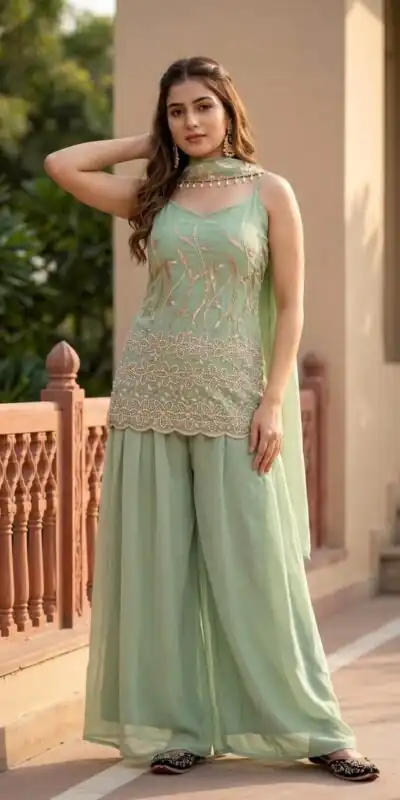 DB 44 Pista Faux Georgette Salwar Suit erfect for Wedding, Party, Mehendi, Pongal, Reception – . Available at ₹1899 only. Delivery 4-6 Working Days | Jump Suits, Salwar suit, Designer Suits, Casual Suits, Creative suits, Palazzo Suits, Party Wear Suits, Patiala Suits, Straight Suits