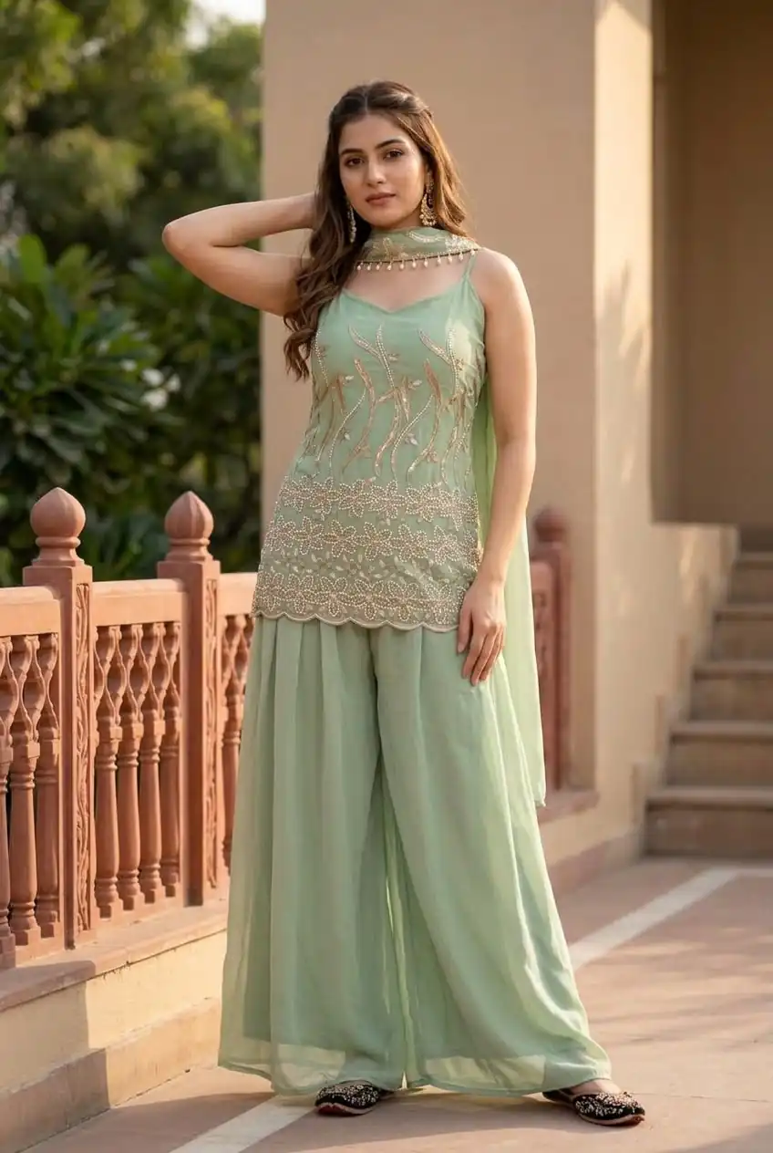 DB 44 Pista Faux Georgette Salwar Suit erfect for Wedding, Party, Mehendi, Pongal, Reception – . Available at ₹1899 only. Delivery 4-6 Working Days | Jump Suits, Salwar suit, Designer Suits, Casual Suits, Creative suits, Palazzo Suits, Party Wear Suits, Patiala Suits, Straight Suits