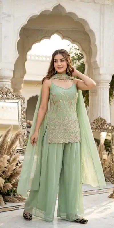 DB 44 Pista Faux Georgette Salwar Suit erfect for Wedding, Party, Mehendi, Pongal, Reception – . Available at ₹1899 only. Delivery 4-6 Working Days | Jump Suits, Salwar suit, Designer Suits, Casual Suits, Creative suits, Palazzo Suits, Party Wear Suits, Patiala Suits, Straight Suits