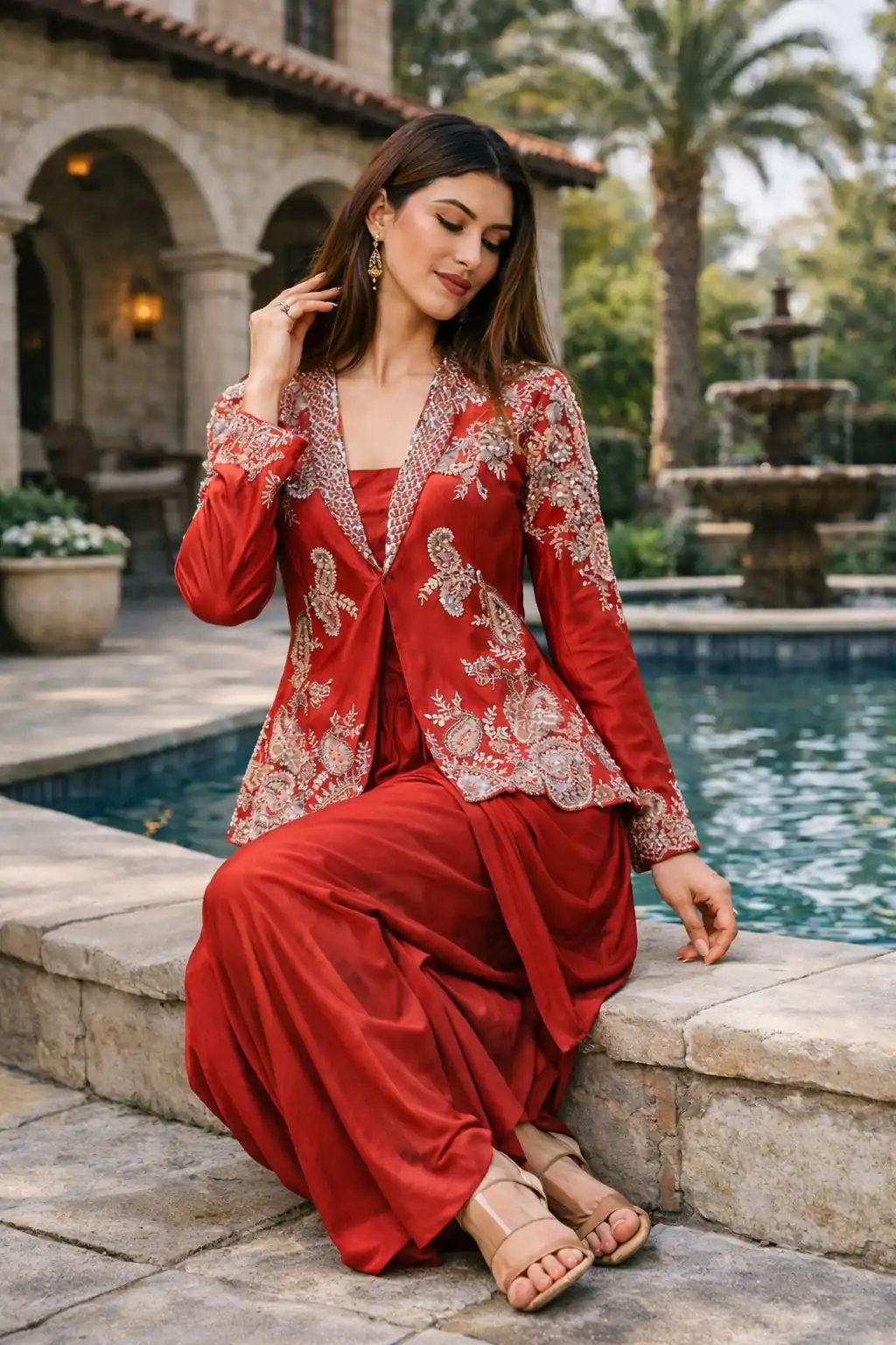 BB 61 Red in Rangoli Silk Sequins Work & Embroidery Work Dhoti Suit . Festive Deal ₹2099. Delivery 4-6 Working Days. Shop now. | Jump Suits, Salwar suit, Designer Suits, Casual Suits, Creative suits, Palazzo Suits, Party Wear Suits, Patiala Suits, Straight Suits