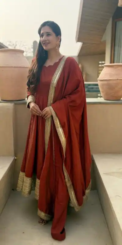 NF 1293 Rust NC Vichitra Salwar Suit with Sequins Work & Embroidery Work. Available at ₹2499 only. Delivery 4-6 Working Days. Shop now. | Anarkali Suits, Bollywood Anarkali, Creative-Anarkali, Designer Anarkali, Embroidered Anarkali, Party Wear Anarkali, Salwar suit