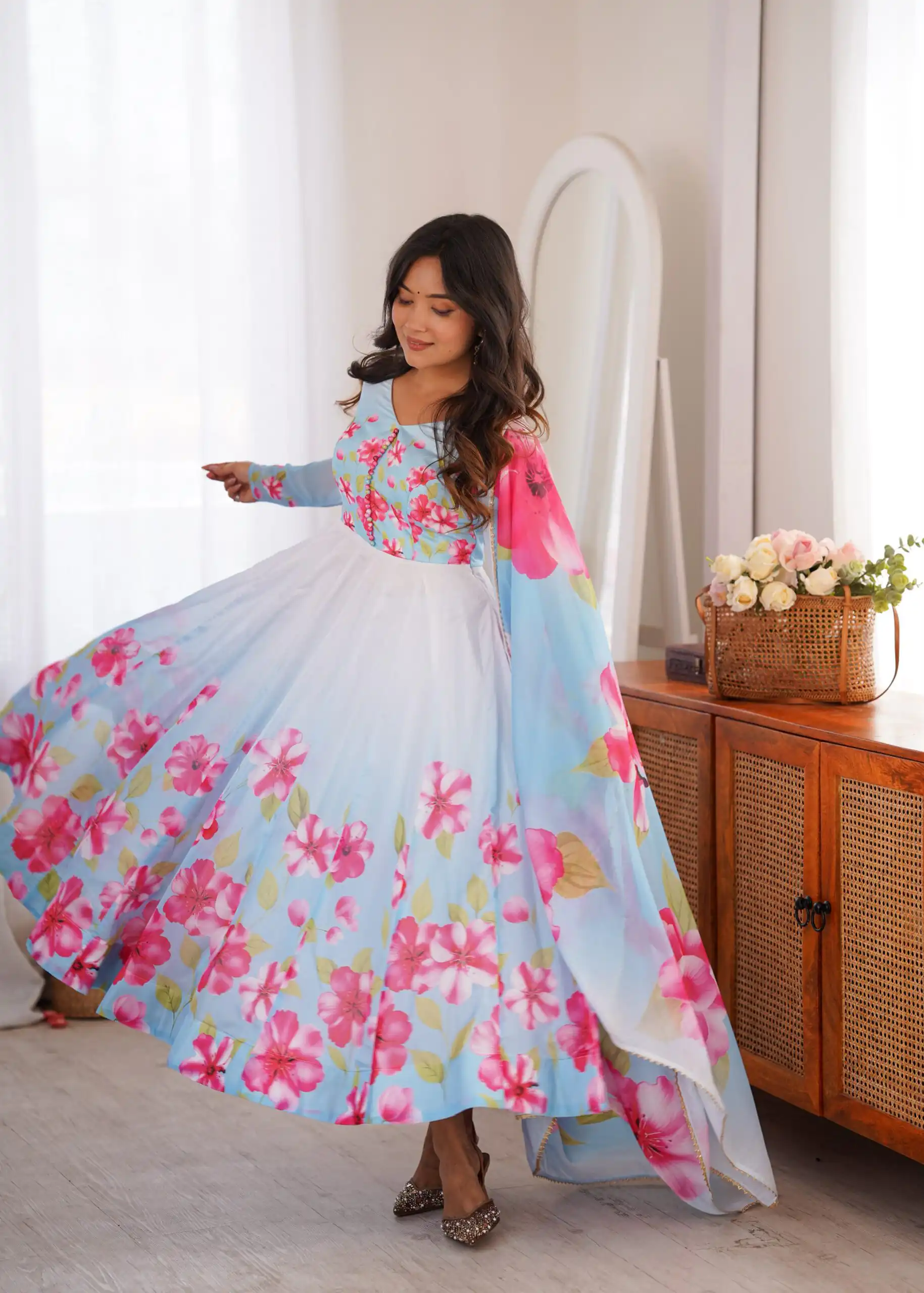 KB 308 Sky Blue Sky Blue Organza Silk Salwar Sui Perfect for Wedding, Party, Housewarming, Ganesh Chaturthi, Reception – t. Affordable Price ₹1999. Delivery | Anarkali Suits, Bollywood Anarkali, Creative-Anarkali, Designer Anarkali, Embroidered Anarkali, Party Wear Anarkali