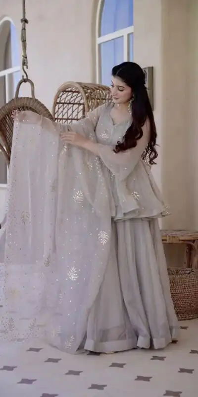 RTC 6046 Grey Grey Tabby Silk Salwar Suit. Perfect for Wedding, Party, Mehendi, Eid, Raksha Bandhan – Exclusive Offer ₹2399. Delivery 4-6 Working Days. | Jump Suits, Salwar suit, Designer Suits, Casual Suits, Creative suits, Palazzo Suits, Party Wear Suits, Patiala Suits, Straight Suits