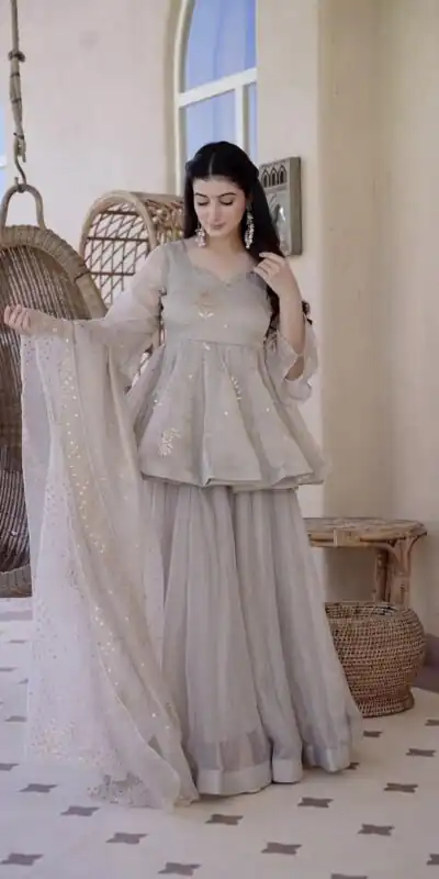 RTC 6046 Grey Grey Tabby Silk Salwar Suit. Perfect for Wedding, Party, Mehendi, Eid, Raksha Bandhan – Exclusive Offer ₹2399. Delivery 4-6 Working Days. | Jump Suits, Salwar suit, Designer Suits, Casual Suits, Creative suits, Palazzo Suits, Party Wear Suits, Patiala Suits, Straight Suits