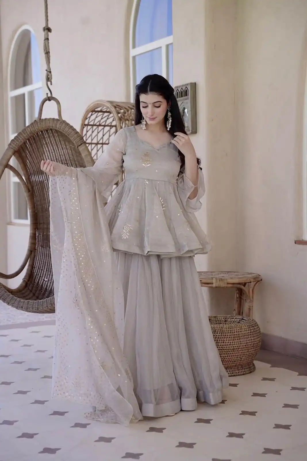 RTC 6046 Grey Grey Tabby Silk Salwar Suit. Perfect for Wedding, Party, Mehendi, Eid, Raksha Bandhan – Exclusive Offer ₹2399. Delivery 4-6 Working Days. | Jump Suits, Salwar suit, Designer Suits, Casual Suits, Creative suits, Palazzo Suits, Party Wear Suits, Patiala Suits, Straight Suits