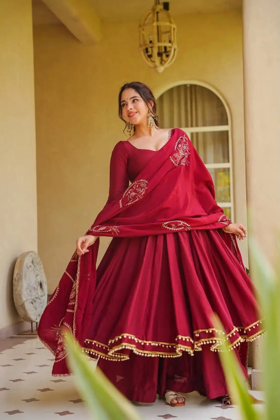 MD 3102 Maroon Colour Roman Silk Salwar Suit with Embroidery Work. Best Price ₹2549. Delivery 4-6 Working Days. Shop now. | Anarkali Suits, Bollywood Anarkali, Creative-Anarkali, Designer Anarkali, Embroidered Anarkali, Party Wear Anarkali