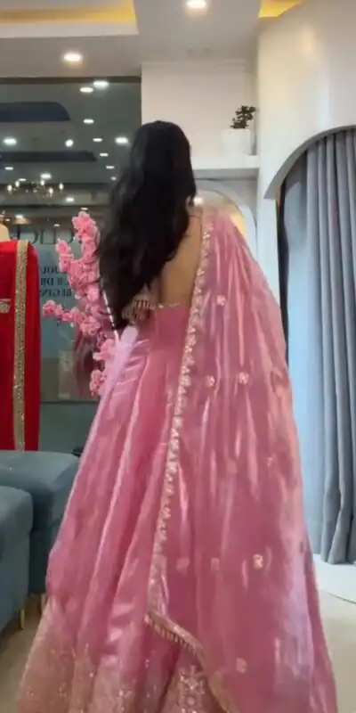 KD 1633 Pink | Pink Fendy Silk Gown with Sequins Work & Thread Embroidery. Now at just ₹2499. Delivery 4-6 Working Days. Shop now. | Gowns, Bollywood Gowns, Creative Gowns, Designer Gowns, Embroidered Gowns, Party Wear Gowns