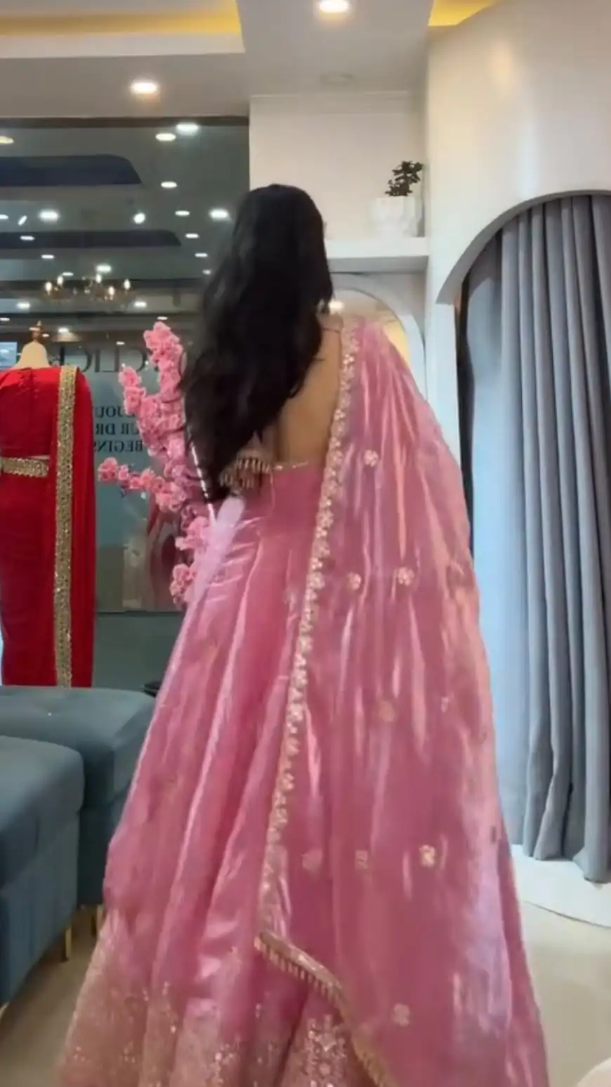 KD 1633 Pink | Pink Fendy Silk Gown with Sequins Work & Thread Embroidery. Now at just ₹2499. Delivery 4-6 Working Days. Shop now. | Gowns, Bollywood Gowns, Creative Gowns, Designer Gowns, Embroidered Gowns, Party Wear Gowns