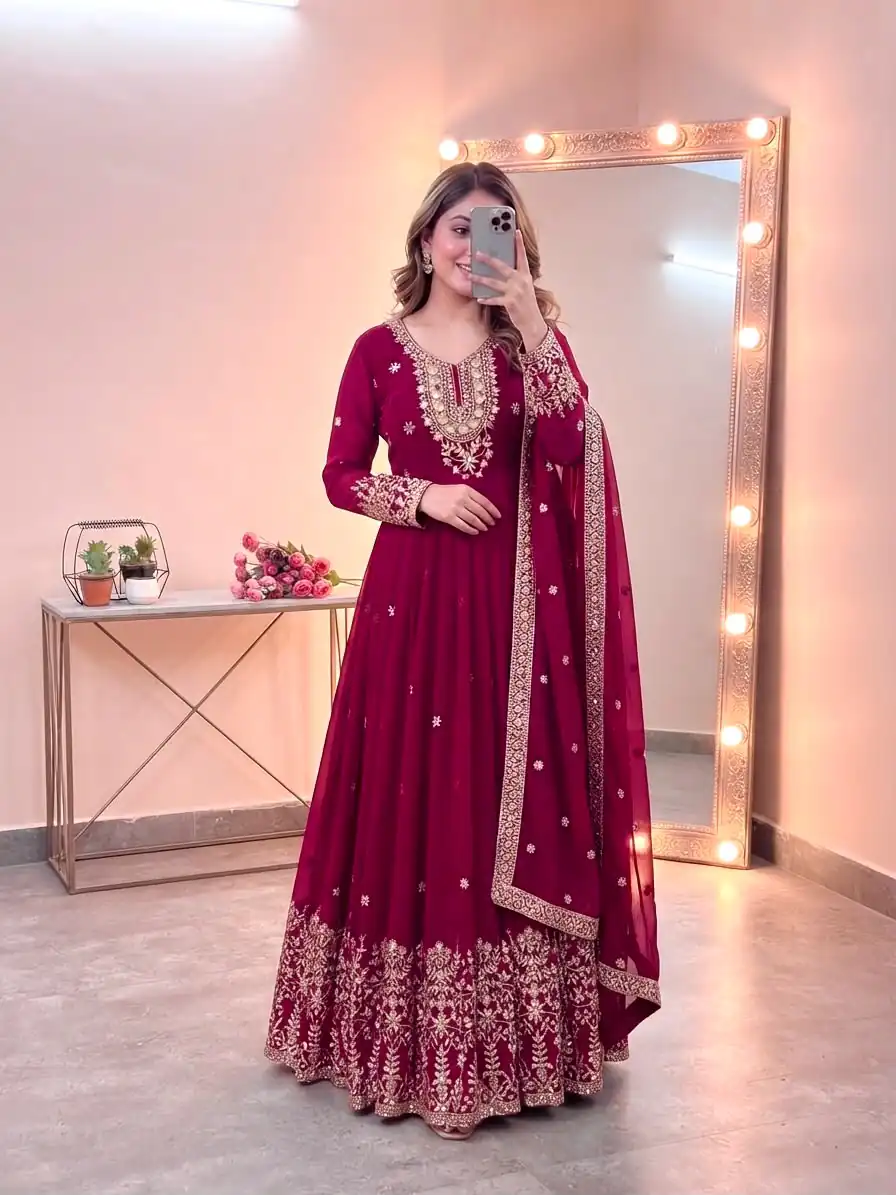 SSR 546 Pink in Georgette Embroidery Work & Sequins Work Gown . Get it for ₹2149. Delivery 4-6 Working Days. Online Shop now. | Gowns, Bollywood Gowns, Creative Gowns, Designer Gowns, Embroidered Gowns, Party Wear Gowns