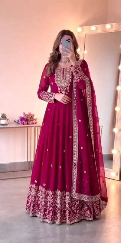 SSR 546 Pink in Georgette Embroidery Work & Sequins Work Gown . Get it for ₹2149. Delivery 4-6 Working Days. Online Shop now. | Gowns, Bollywood Gowns, Creative Gowns, Designer Gowns, Embroidered Gowns, Party Wear Gowns