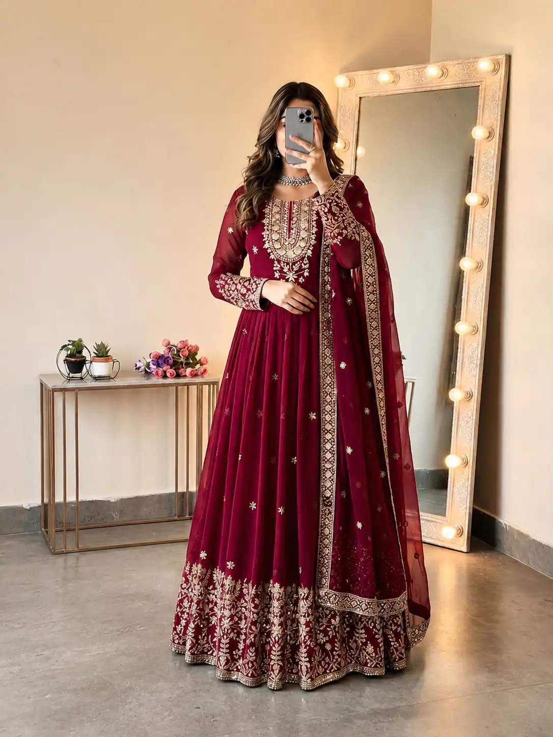 SSR 546 Red in Georgette Embroidery Work & Sequins Work Gown . Get it for ₹2149. Delivery 4-6 Working Days. Online Shop now. | Gowns, Bollywood Gowns, Creative Gowns, Designer Gowns, Embroidered Gowns, Party Wear Gowns