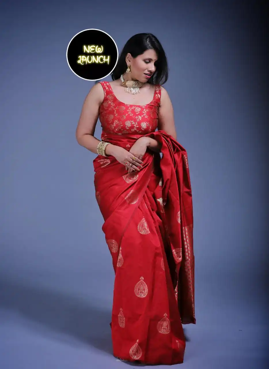 KP 2072 Red Color Yellow Soft Lichi Silk Saree with Jacquard Work. Best Price ₹1299. Delivery 4-6 Working Days. Shop now. | Sarees, Bollywood Sarees, Creative Sarees, Designer Sarees, Embroidered Sarees, Ethnic Saree, Modern Digital sarees, Party Wear Sarees