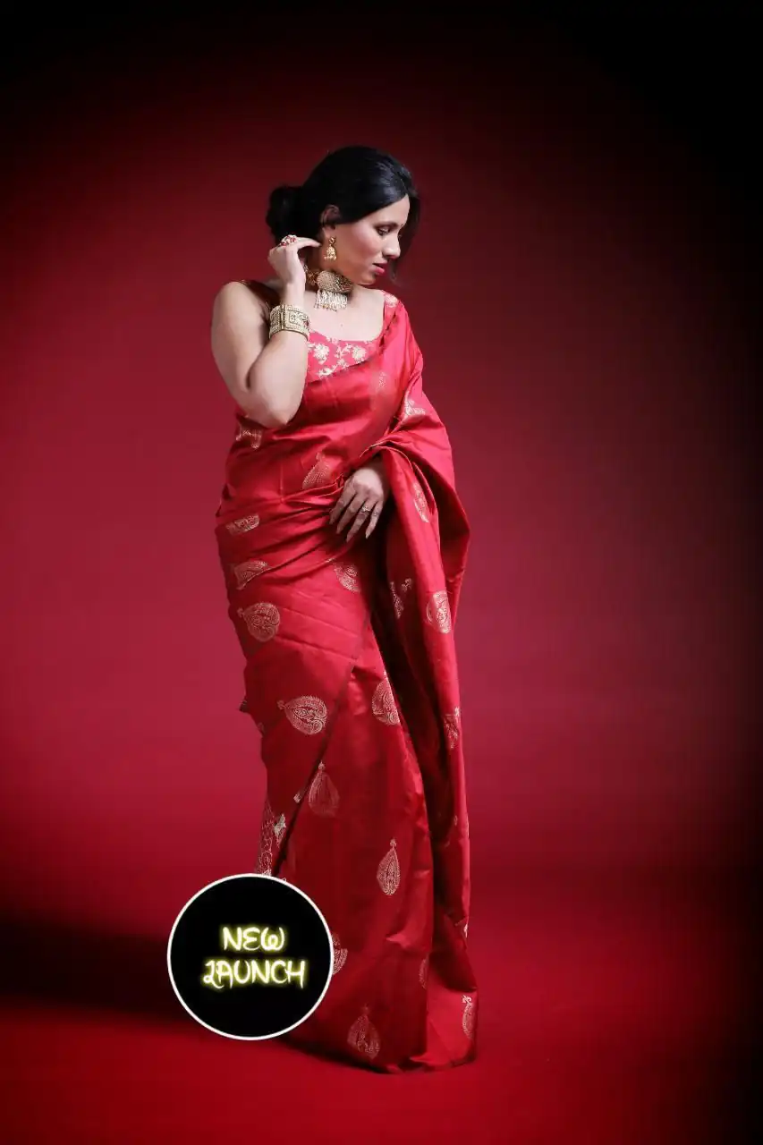 KP 2072 Red Color Yellow Soft Lichi Silk Saree with Jacquard Work. Best Price ₹1299. Delivery 4-6 Working Days. Shop now. | Sarees, Bollywood Sarees, Creative Sarees, Designer Sarees, Embroidered Sarees, Ethnic Saree, Modern Digital sarees, Party Wear Sarees