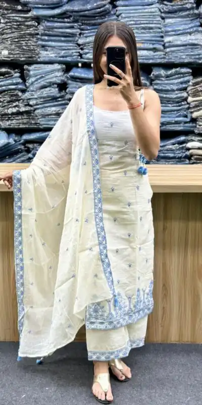 MF 476 Blue Embroidery Sequins Work Salwar Suit in Pink Maska Cotton Silk. Wedding, Party, Festive, Price 2049 - Delivery 4-6 Working Days. Shop now. | Jump Suits, Salwar suit, Designer Suits, Casual Suits, Creative suits, Palazzo Suits, Party Wear Suits, Patiala Suits, Straight Suits