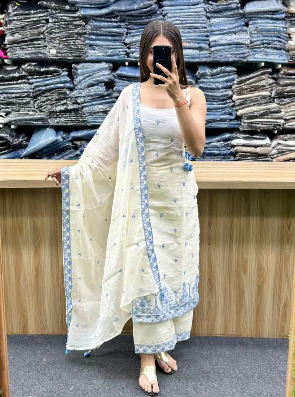 MF 476 Blue Embroidery Sequins Work Salwar Suit in Pink Maska Cotton Silk. Wedding, Party, Festive, Price 2049 - Delivery 4-6 Working Days. Shop now. | Jump Suits, Salwar suit, Designer Suits, Casual Suits, Creative suits, Palazzo Suits, Party Wear Suits, Patiala Suits, Straight Suits