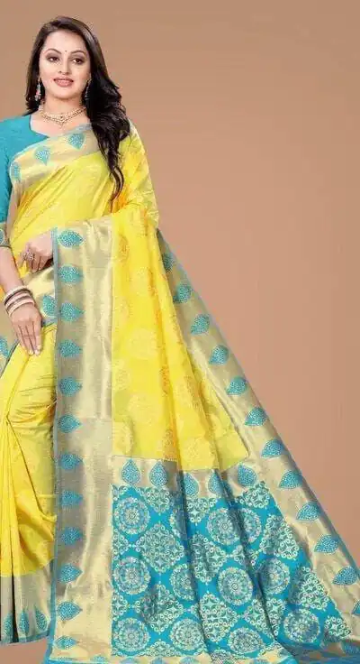 KP 4069 Yellow Soft Lichi Silk Cloth Saree Perfect for Wedding, Party, Family Gatherings, Sangeet, Festive Deal ₹1449. Delivery 4-6 Working Days | Sarees, Bollywood Sarees, Creative Sarees, Designer Sarees, Embroidered Sarees, Ethnic Saree, Modern Digital sarees, Party Wear Sarees
