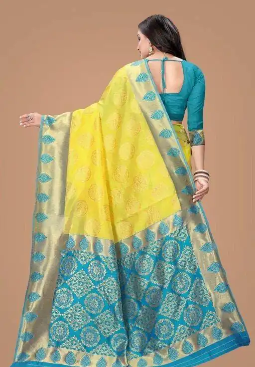 KP 4069 Yellow Soft Lichi Silk Cloth Saree Perfect for Wedding, Party, Family Gatherings, Sangeet, Festive Deal ₹1449. Delivery 4-6 Working Days | Sarees, Bollywood Sarees, Creative Sarees, Designer Sarees, Embroidered Sarees, Ethnic Saree, Modern Digital sarees, Party Wear Sarees
