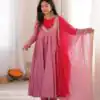 ZF 5023 Pink Roman Silk Gown with Mirror Work & Embroidery Work. Special Price ₹2099. Delivery 4-6 Working Days. Shop now. | Gowns, Bollywood Gowns, Creative Gowns, Designer Gowns, Embroidered Gowns, Party Wear Gowns