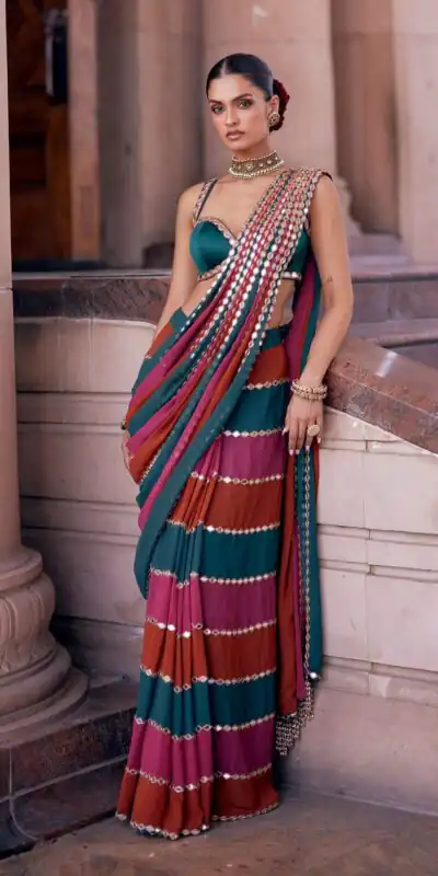 DF 3460 Multi Faux Georgette Saree Perfect for Wedding, Party, Cultural Events, Traditional Day, Pooja – . Grab it for ₹2099. Delivery 4-6 Working Day | Sarees, Bollywood Sarees, Creative Sarees, Designer Sarees, Embroidered Sarees, Ethnic Saree, Modern Digital sarees, Party Wear Sarees
