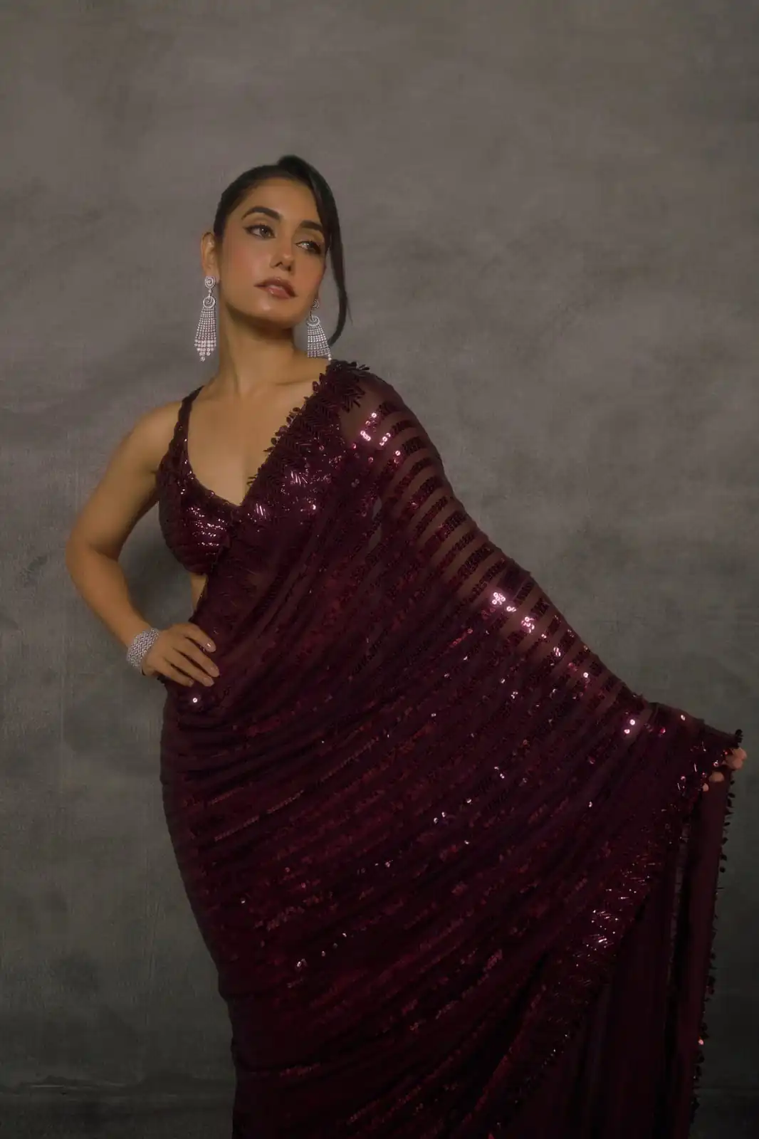 DF 3476 Wine Faux Georgette Saree Perfect for Wedding, Party, Cultural Events, Traditional Day, Pooja – . Grab it for ₹1799. Delivery 4-6 Working Day | Sarees, Bollywood Sarees, Creative Sarees, Designer Sarees, Embroidered Sarees, Ethnic Saree, Modern Digital sarees, Party Wear Sarees