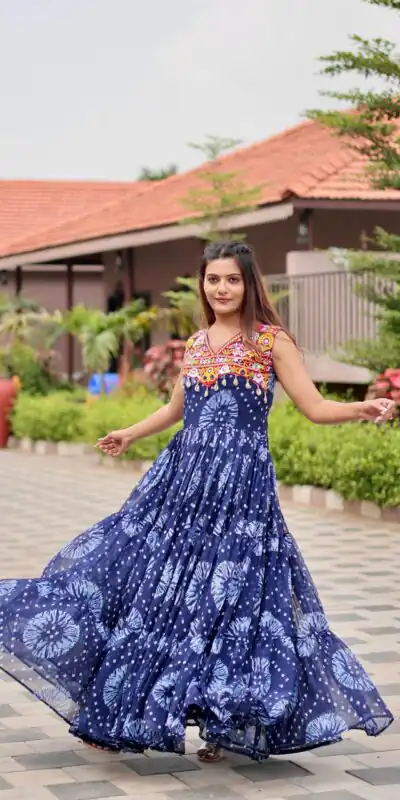 Ram 116 Blue Green Faux Georgette Mirror Work Gown Mirror Work Gown in Faux Georgette. Delivery 4-6 Working Days. Shop now. | Gowns, Bollywood Gowns, Creative Gowns, Designer Gowns, Embroidered Gowns, Party Wear Gowns