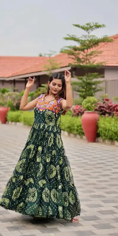 Ram 116 Green Green Faux Georgette Mirror Work Gown Mirror Work Gown in Faux Georgette. Delivery 4-6 Working Days. Shop now. | Gowns, Bollywood Gowns, Creative Gowns, Designer Gowns, Embroidered Gowns, Party Wear Gowns