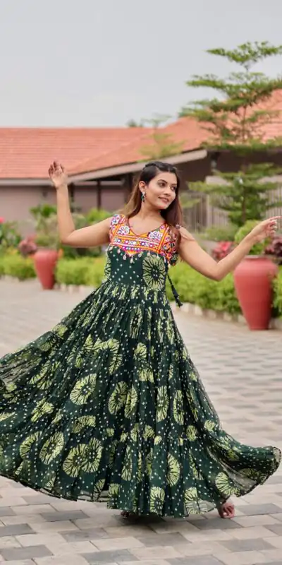 Ram 116 Green Green Faux Georgette Mirror Work Gown Mirror Work Gown in Faux Georgette. Delivery 4-6 Working Days. Shop now. | Gowns, Bollywood Gowns, Creative Gowns, Designer Gowns, Embroidered Gowns, Party Wear Gowns