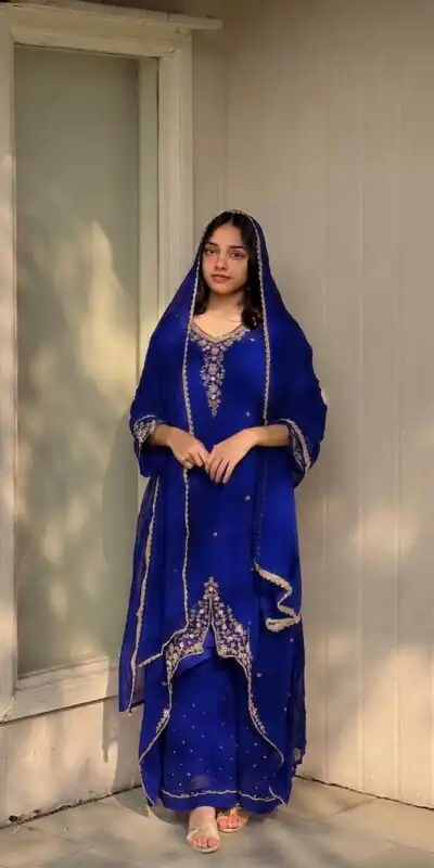 VLM 322 Blue Georgette Salwar Suit Perfect for Wedding, Party, Housewarming, Durga Puja, Festival Celebrations – . Grab it for ₹1949. Delivery 4-6 Workin | Jump Suits, Salwar suit, Designer Suits, Casual Suits, Creative suits, Palazzo Suits, Party Wear Suits, Patiala Suits, Straight Suits