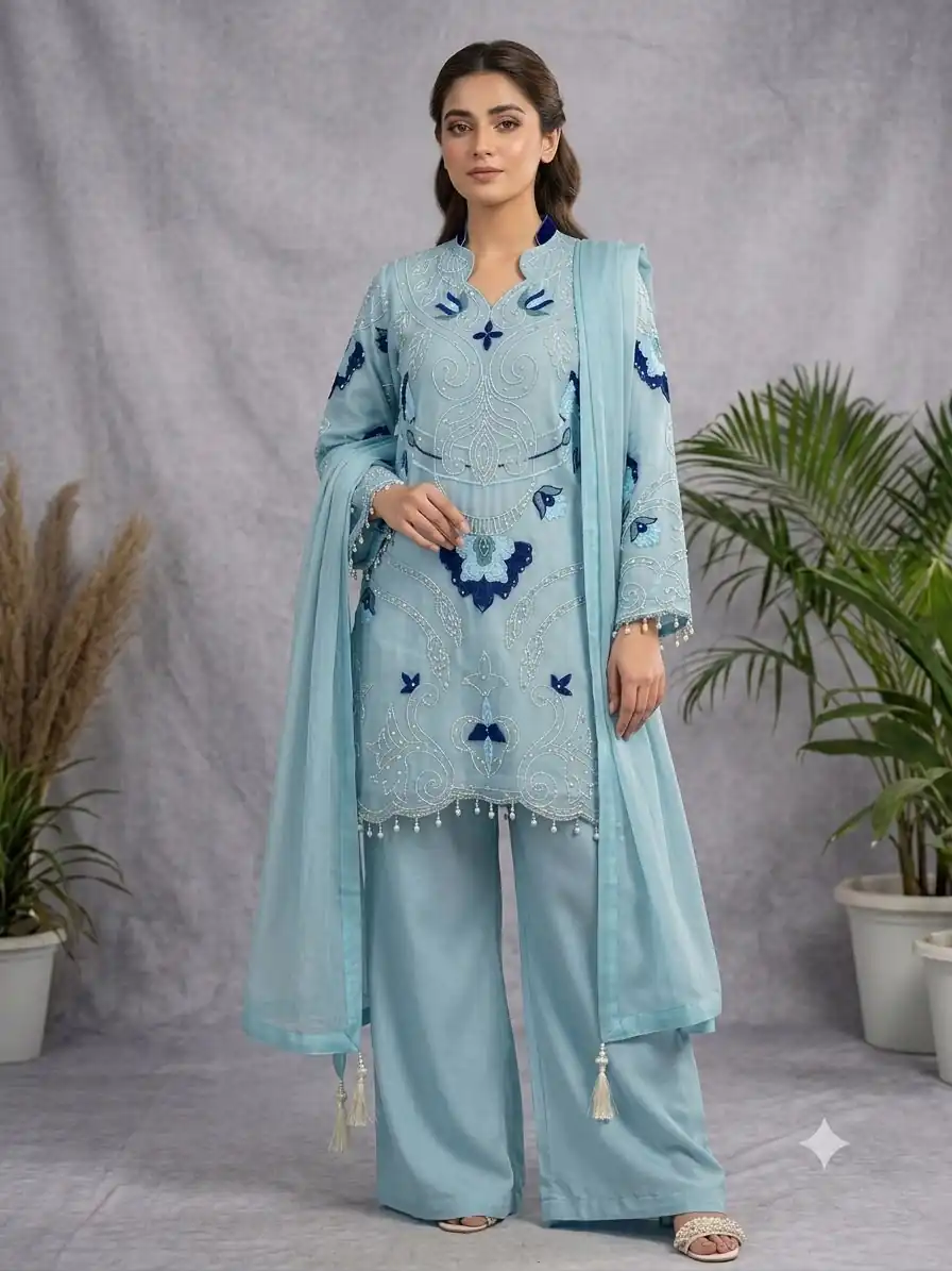 LG 2121 Blue Soft Organza Salwar Suit with Embroidery Work & Cut Work. Available at ₹2099 only. Delivery 4-6 Working Days. Shop now. | Jump Suits, Salwar suit, Designer Suits, Casual Suits, Creative suits, Palazzo Suits, Party Wear Suits, Patiala Suits, Straight Suits