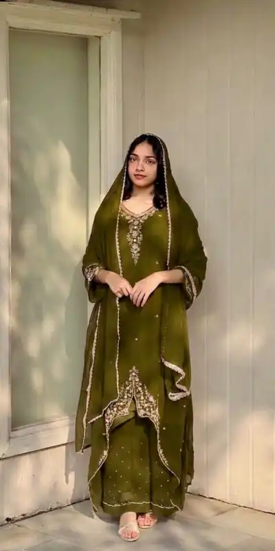 VLM 322 Mahendi Georgette Salwar Suit Perfect for Wedding, Party, Housewarming, Durga Puja, Festival Celebrations – . Grab it for ₹1949. Delivery 4-6 Workin | Jump Suits, Salwar suit, Designer Suits, Casual Suits, Creative suits, Palazzo Suits, Party Wear Suits, Patiala Suits, Straight Suits