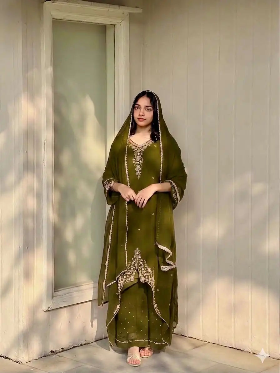 VLM 322 Mahendi Georgette Salwar Suit Perfect for Wedding, Party, Housewarming, Durga Puja, Festival Celebrations – . Grab it for ₹1949. Delivery 4-6 Workin | Jump Suits, Salwar suit, Designer Suits, Casual Suits, Creative suits, Palazzo Suits, Party Wear Suits, Patiala Suits, Straight Suits